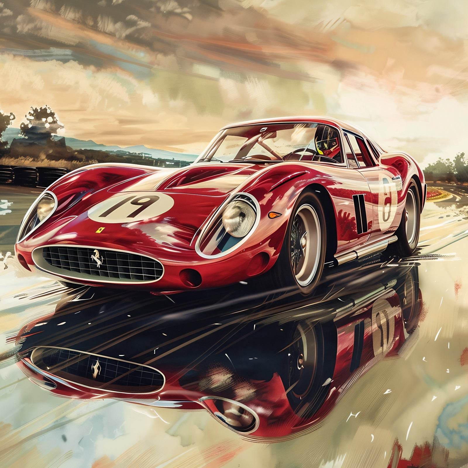 Ferrari 250 Gto Red Wall Art - beink online art store