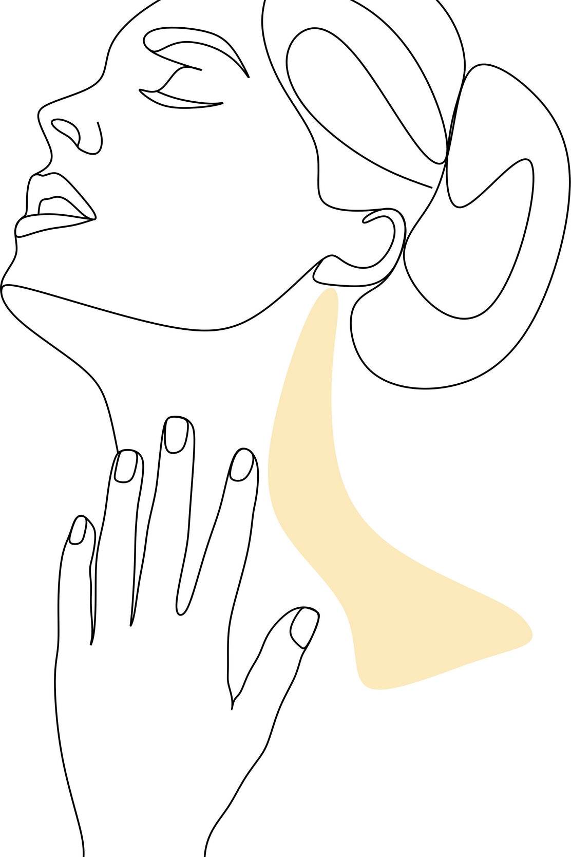 Woman Massaging Her Neck Wall Art - beink online art store