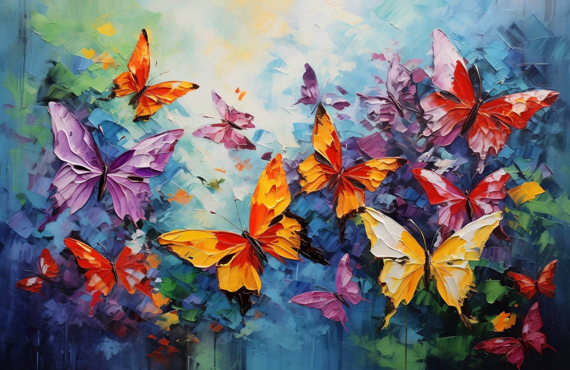 Painting Colorful Butterflies Wall Art - beink online art store