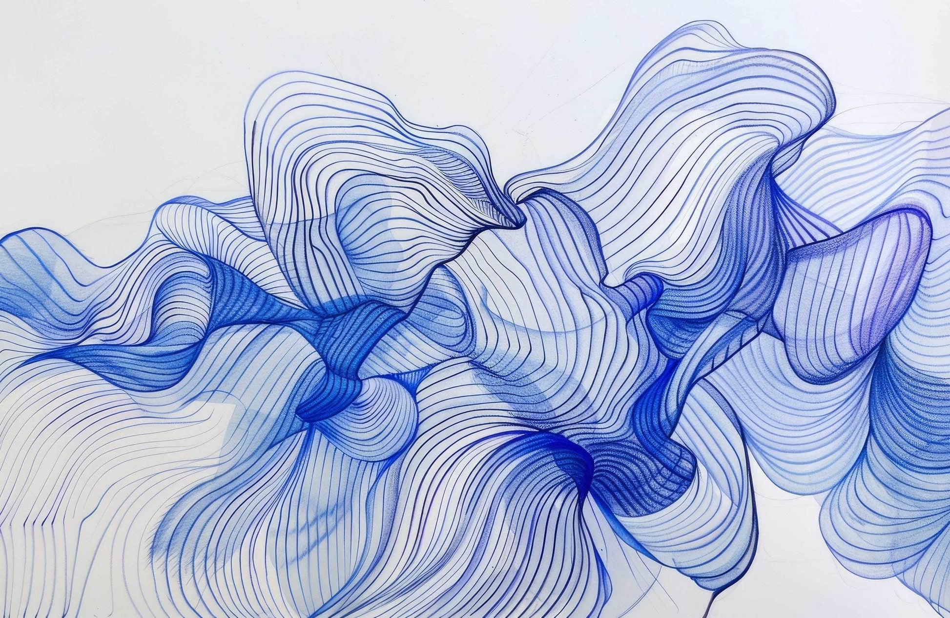 Blue Flower Petals Abstract Wall Art - beink online art store