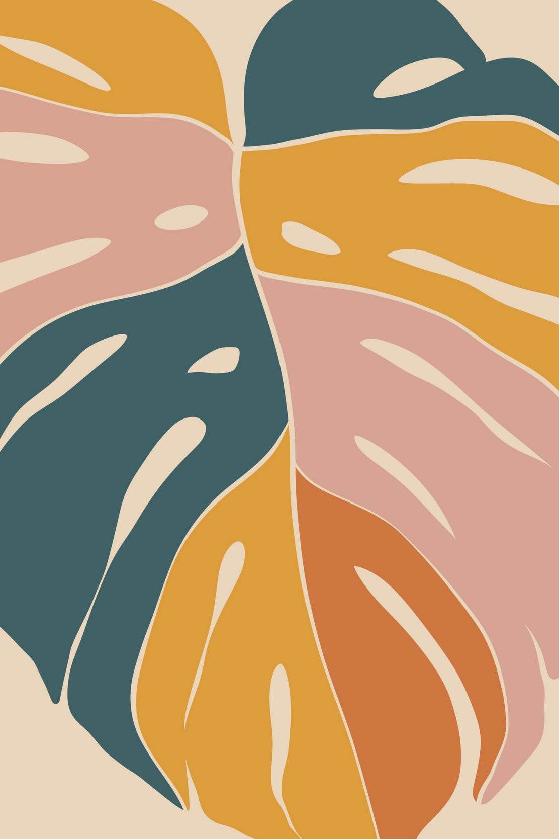 Abstract Colorful Leaf ArtWork - beink online art store