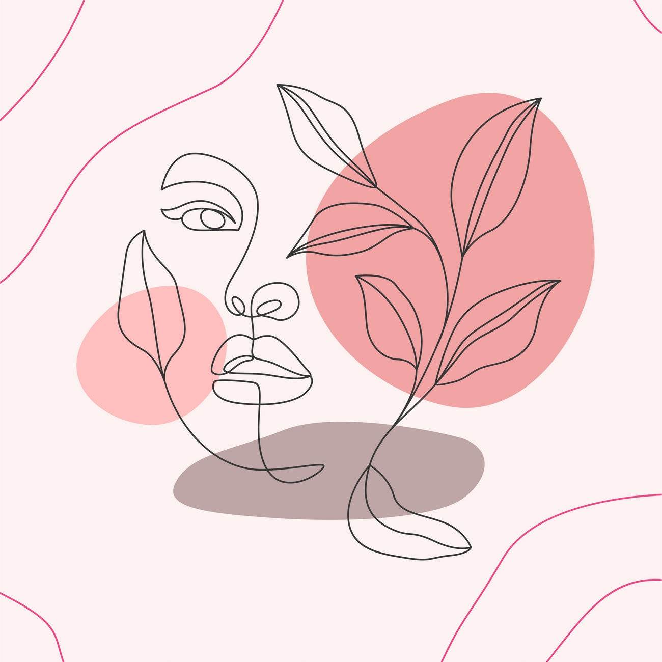 Beautiful Face Decorated With Flowers Wall Art - beink online art store