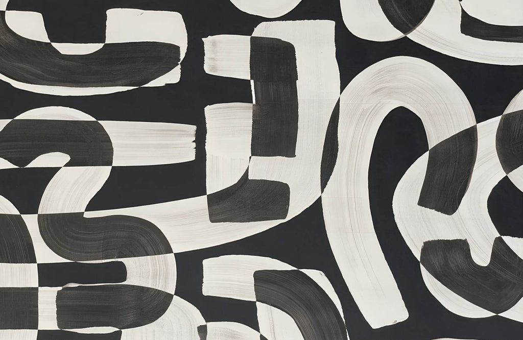 Black and White Rhythm Modern Wall Art - beink online art store