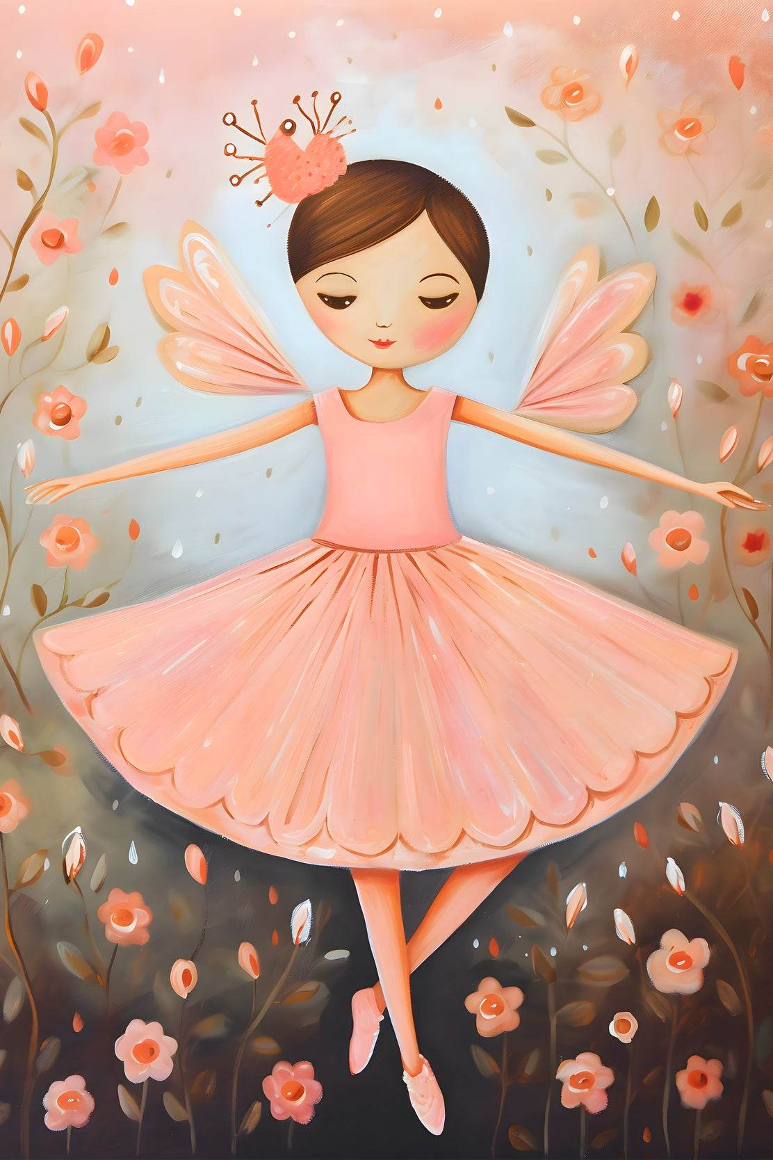 Illustration of Cute Dancing Girl - beink online art store
