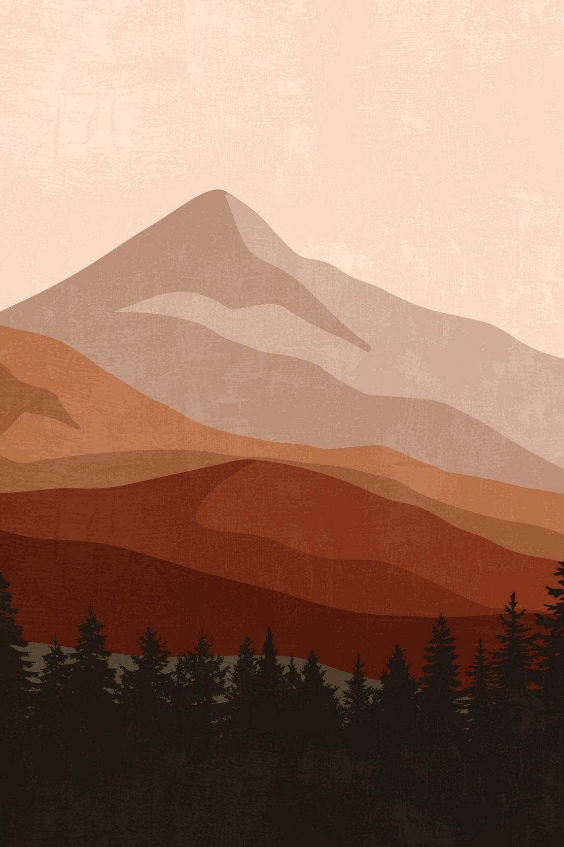 Abstract Scenery Minimalist Mountain Range ArtWork - beink online art store