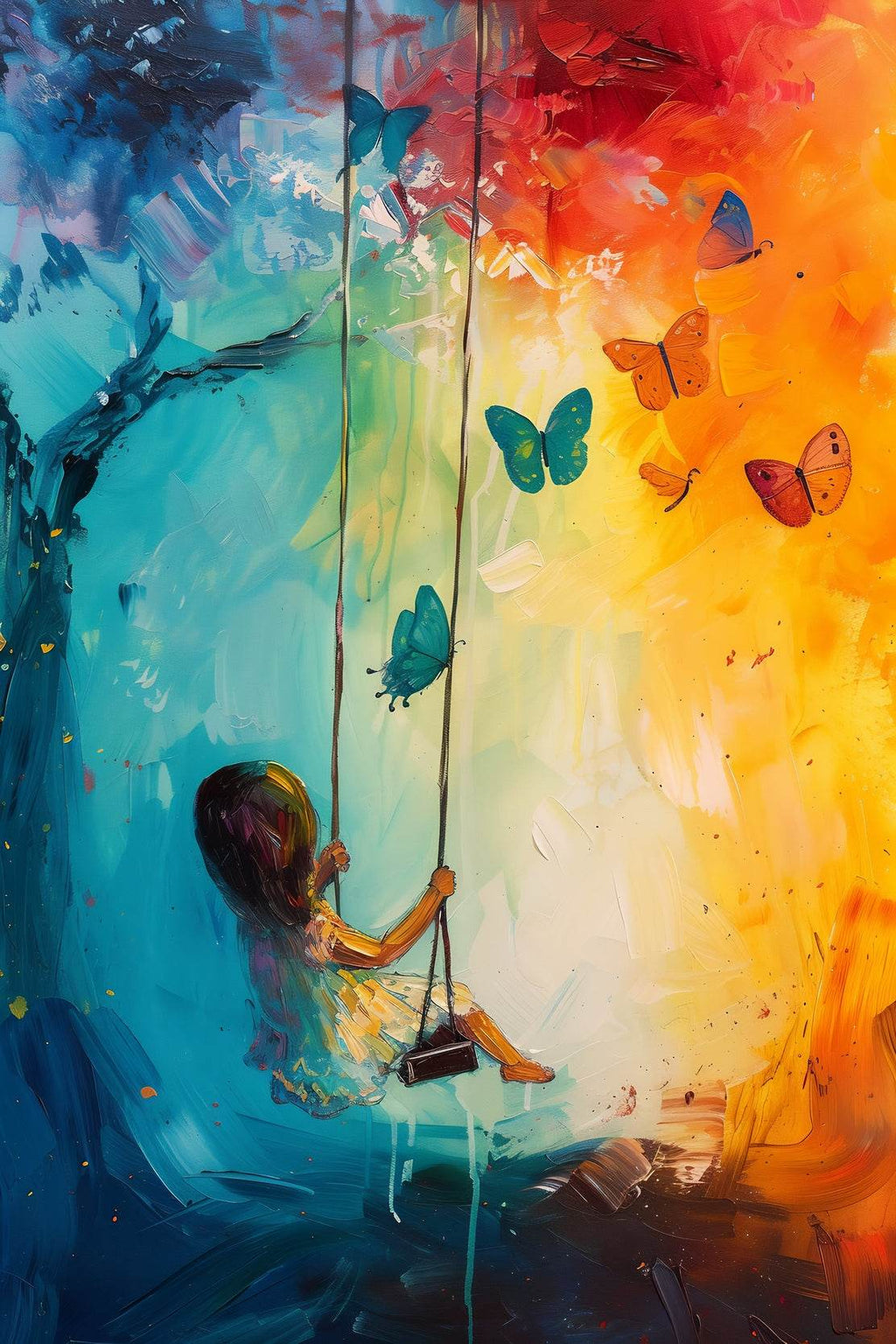 Drawing Of Anime Girl Playing Wall Art - beink online art store