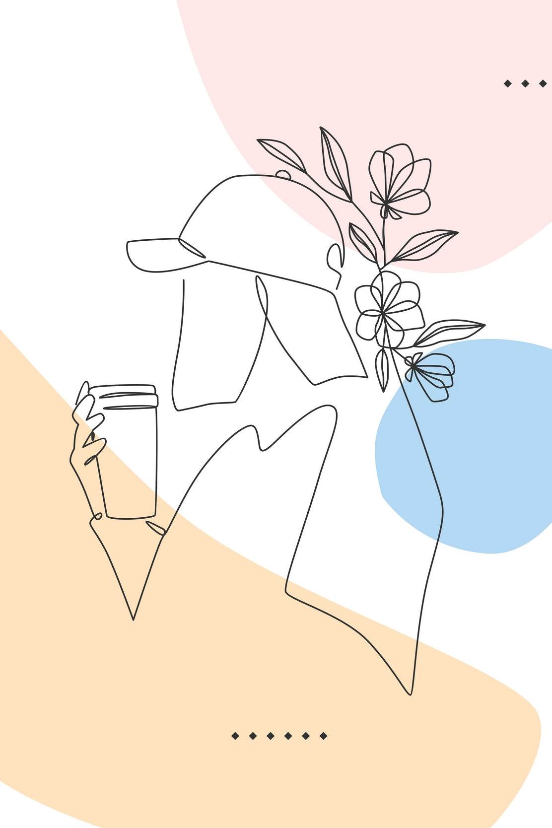 Beautiful Woman Drinking Coffee Wall Art - beink online art store