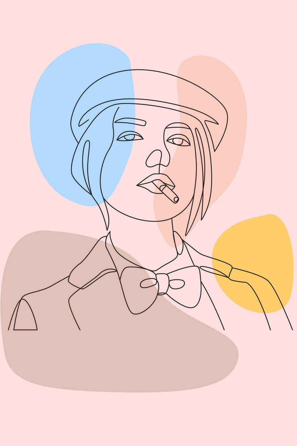 Smoking Girl With a Hat Wall Art - beink online art store