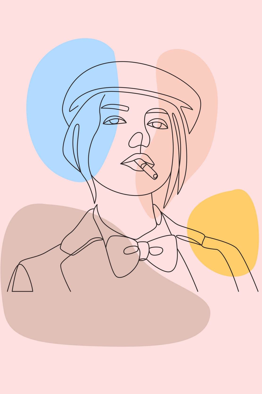 Smoking Girl With a Hat Wall Art - beink online art store