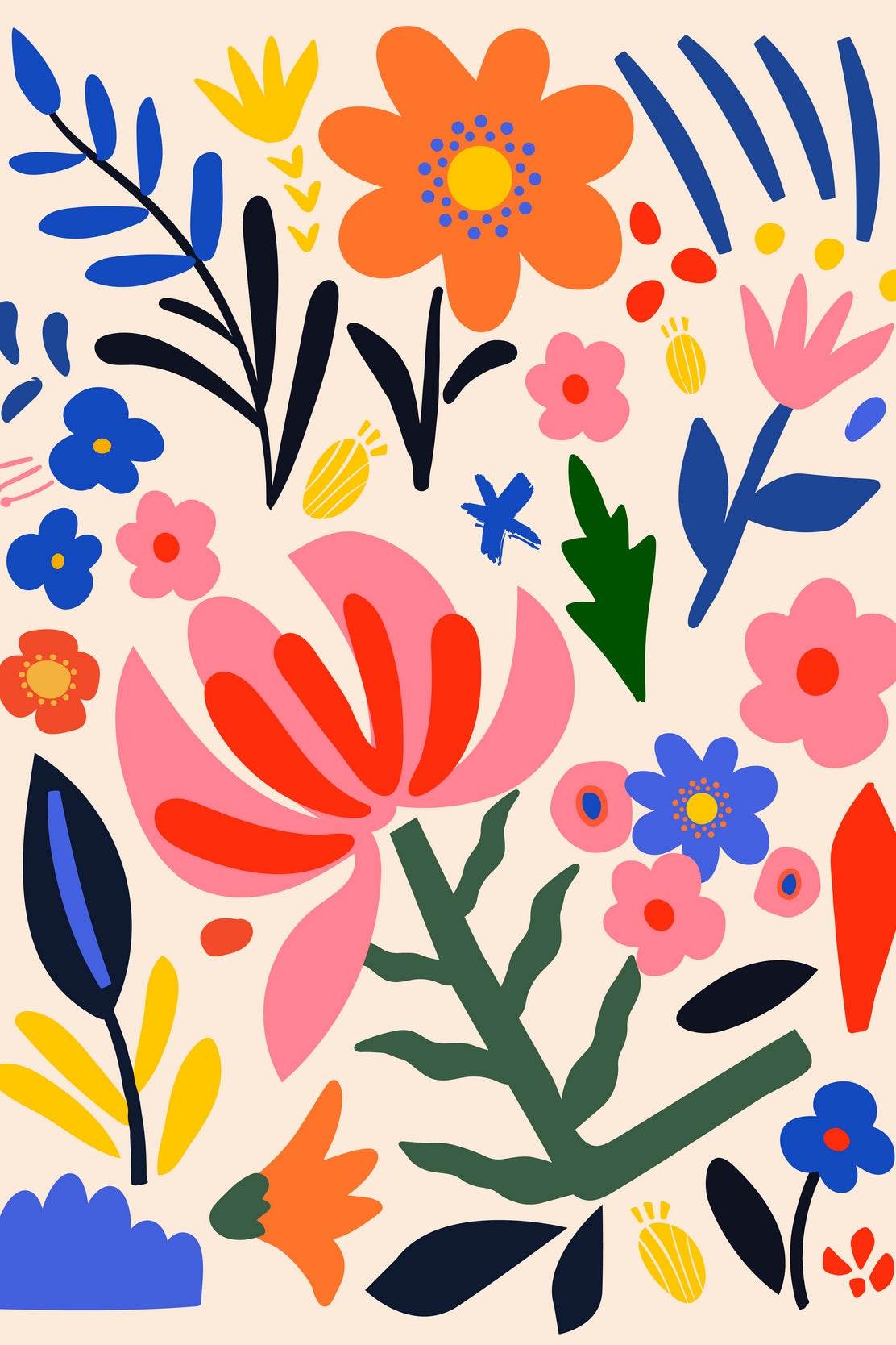 Painting Different Colored Flowers - beink online art store