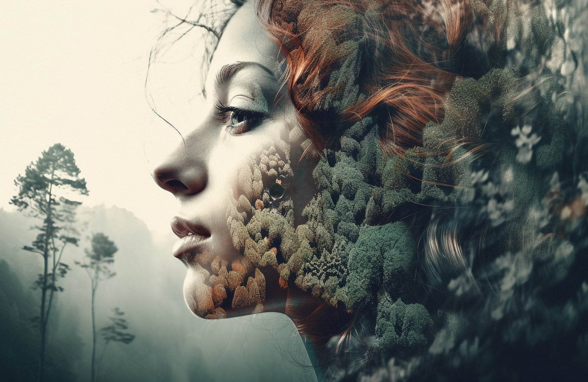 Young Women in Forest Digital Art - beink online art store