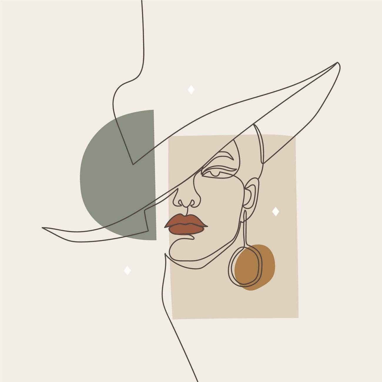 Portrait of Woman With a Hat Wall Art - beink online art store