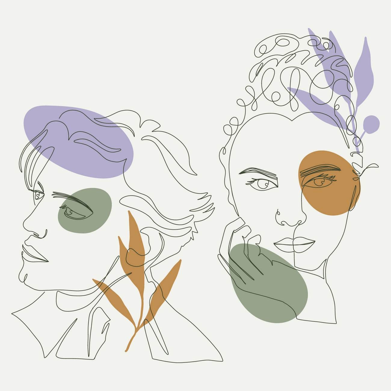 Line Art Faces Women Wall Art - beink online art store