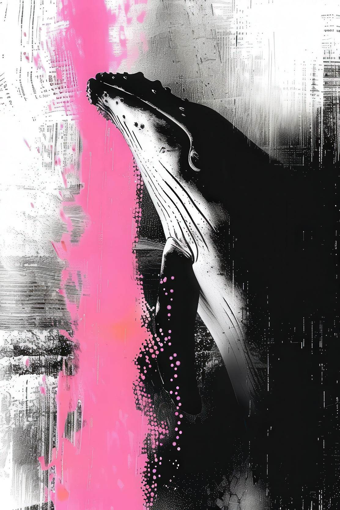 Blue Whale Painting Wall Art - beink online art store
