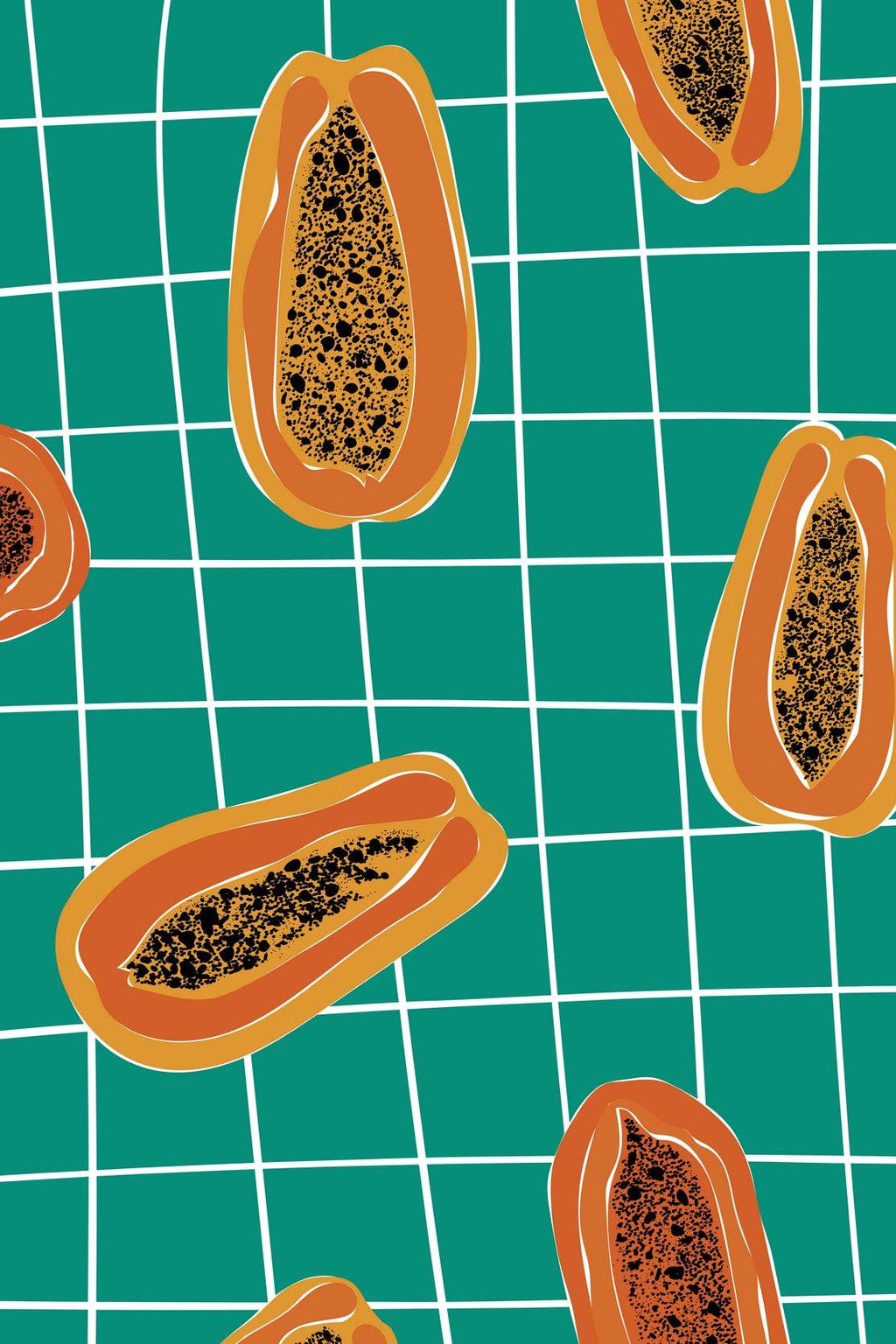 Painting Papaya Fruit Pieces - beink online art store