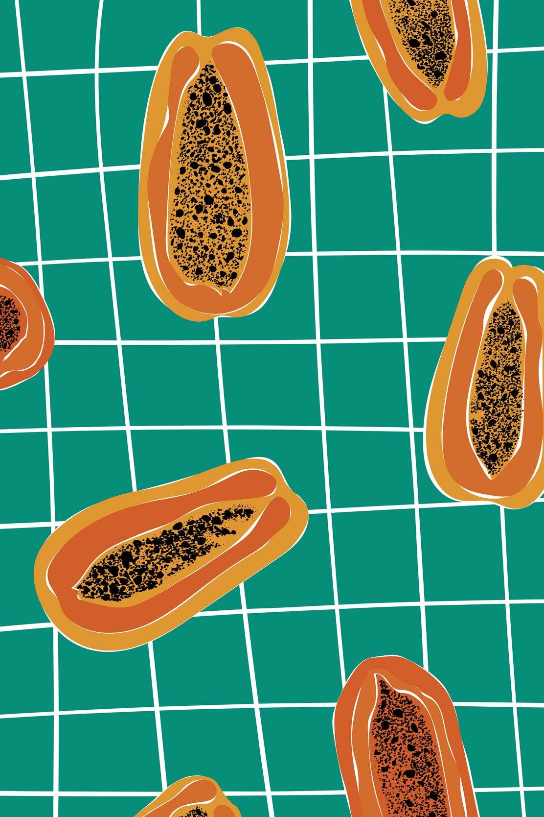 Painting Papaya Fruit Pieces - beink online art store