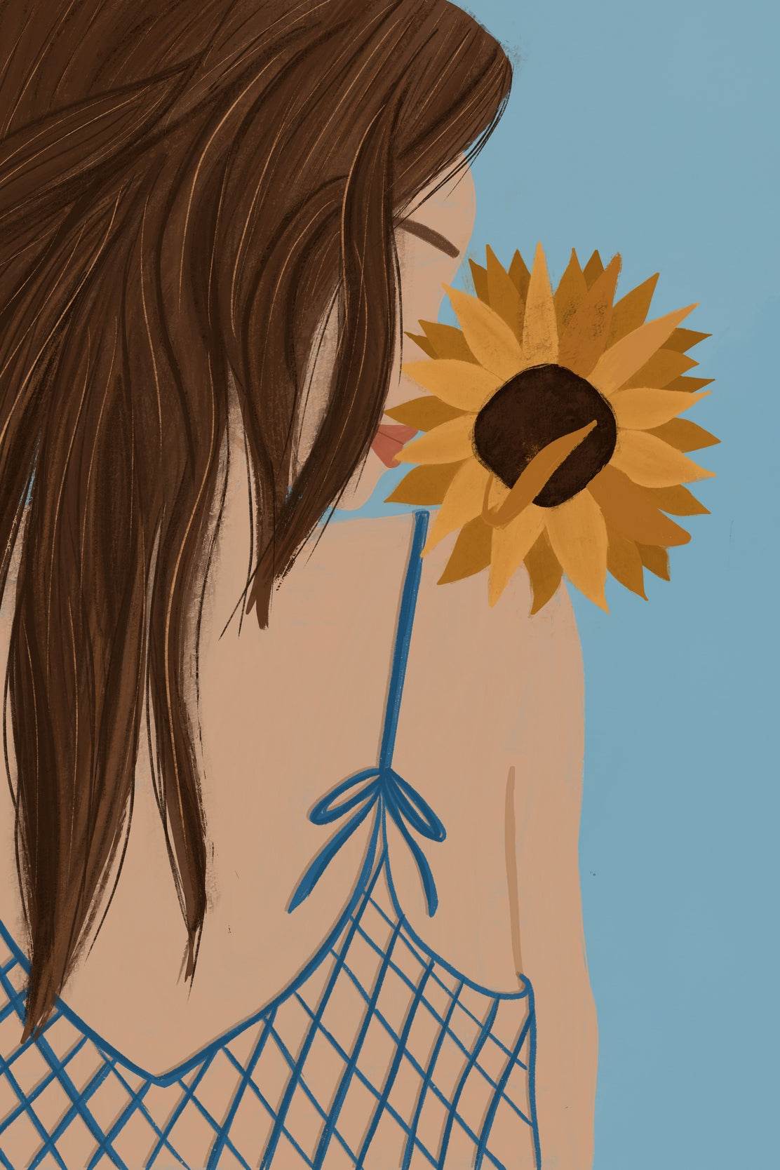 Girl With a Sunflower Wall Art - beink online art store