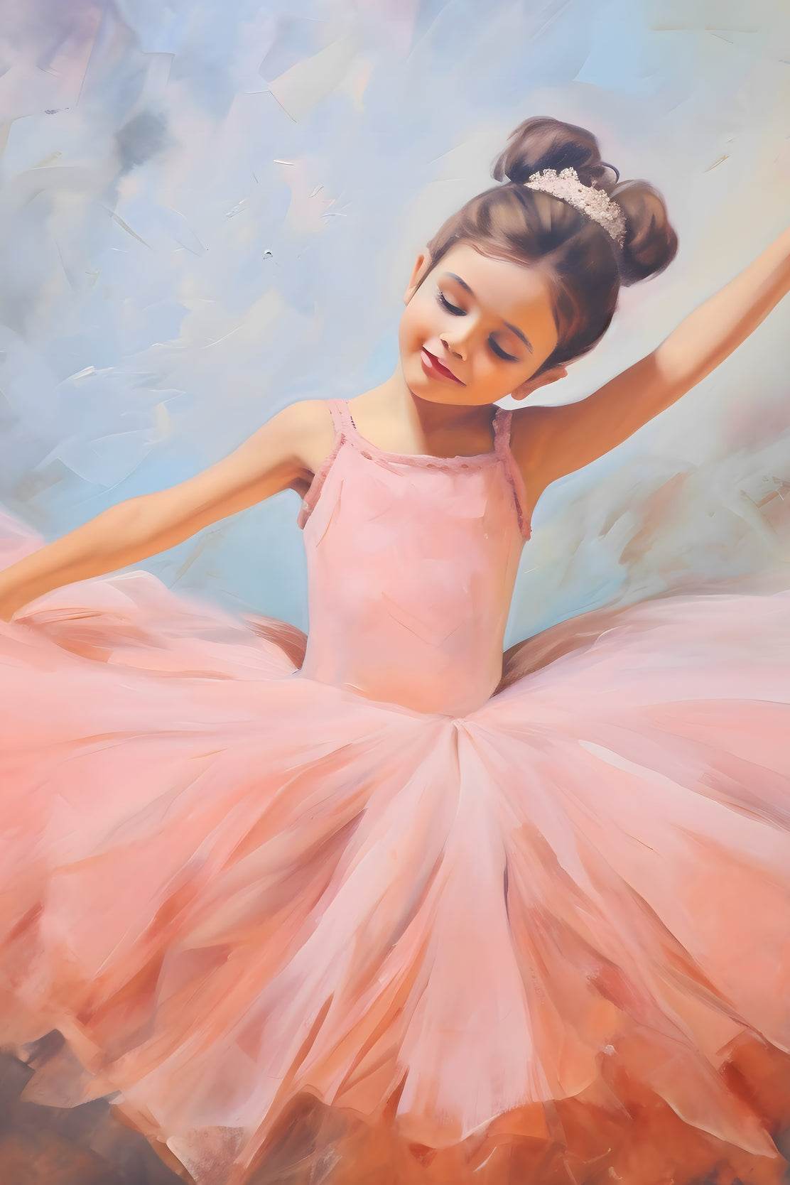 Painting of a Cute Little Ballerina - beink online art store