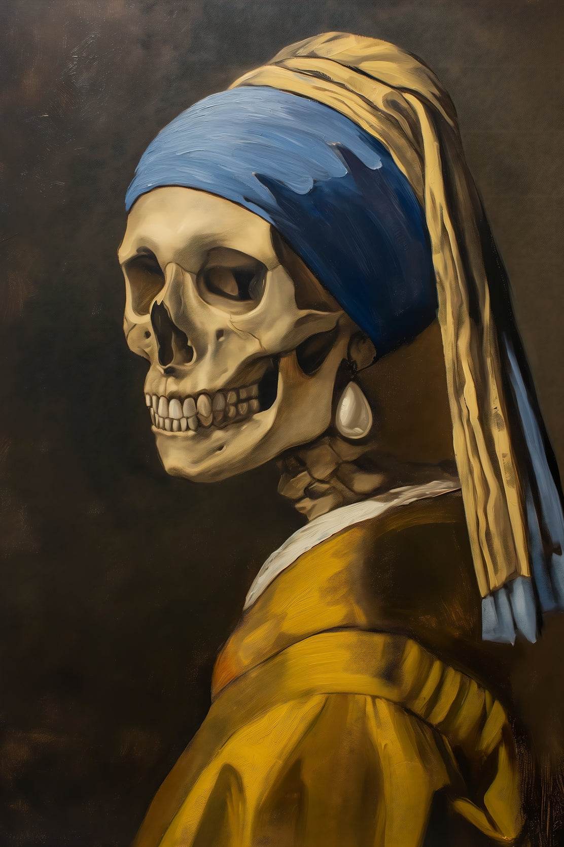 Painting of Vanitas Wearing Pearl - beink online art store