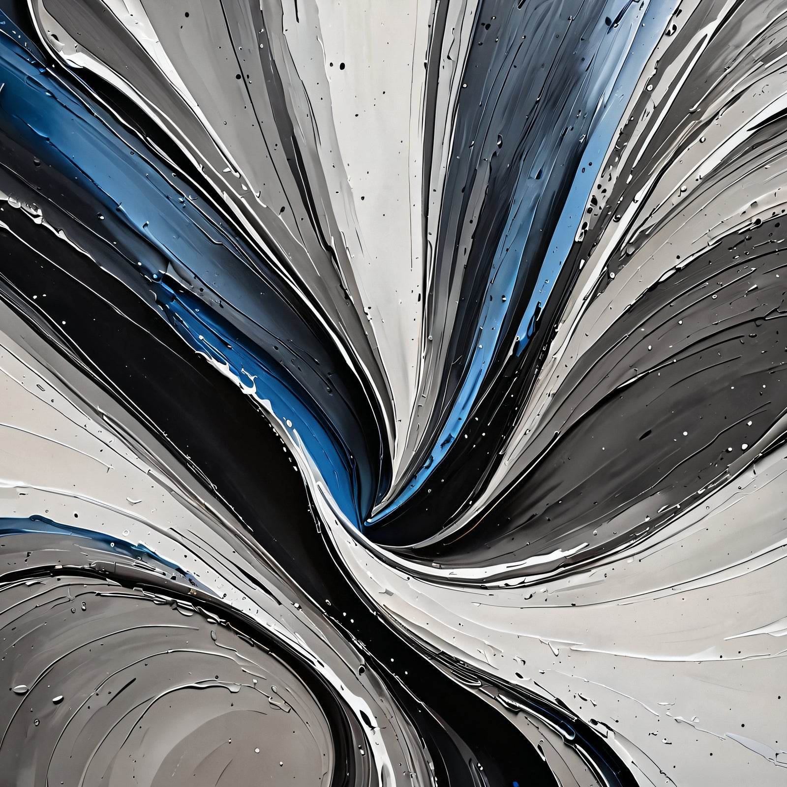 Black Paint Brush Strokes Abstract Wall Art - beink online art store