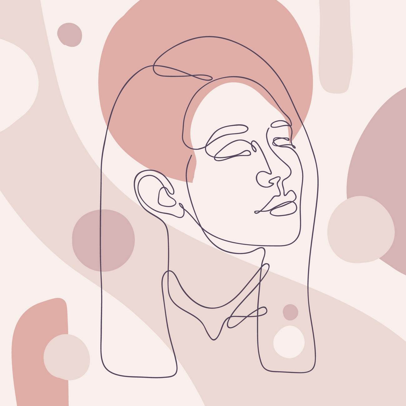 Linear Face of Ncient Roman Women Wall Art - beink online art store