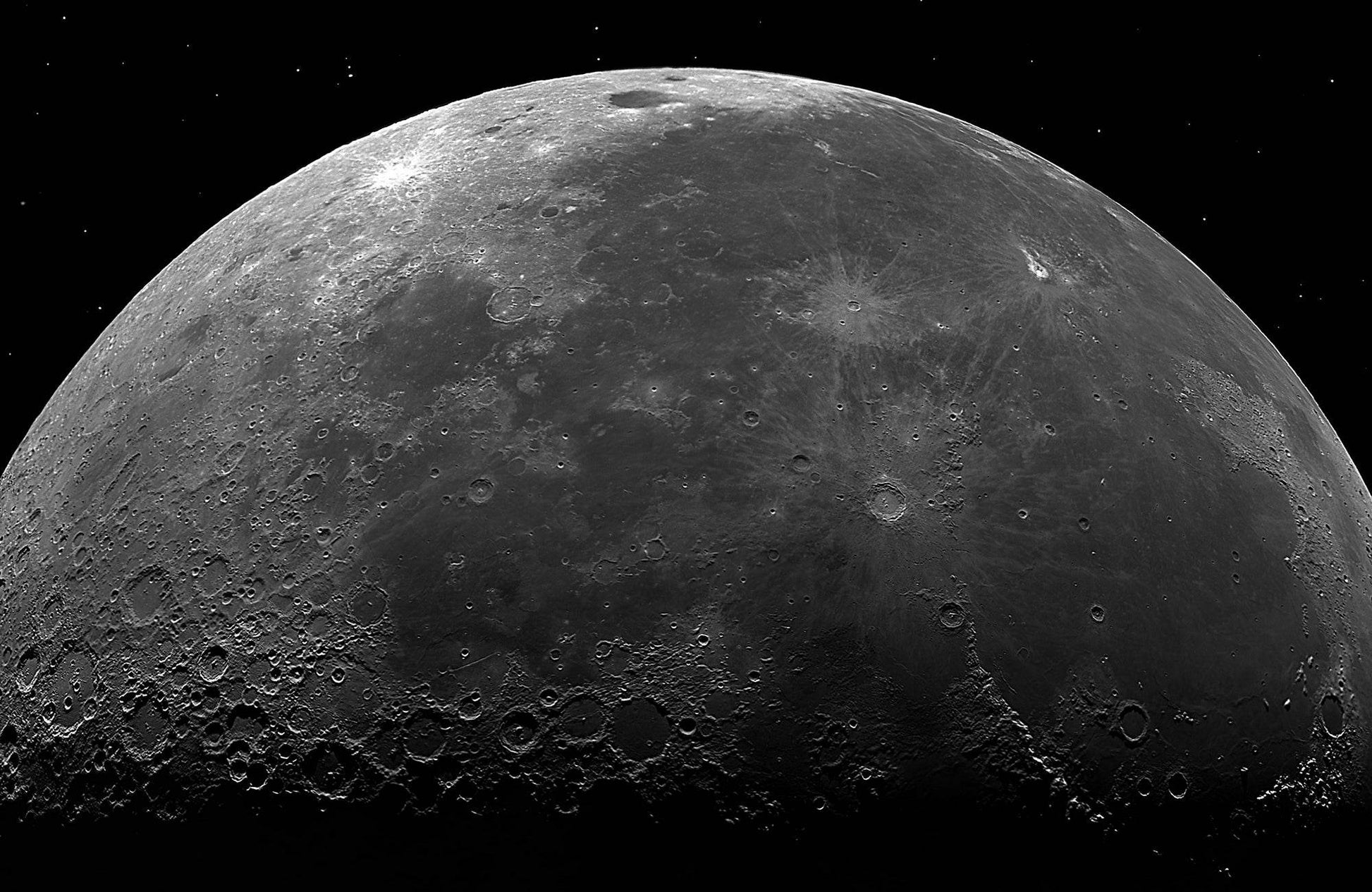 Moon Closeup Black & White Wall Art - beink online art store