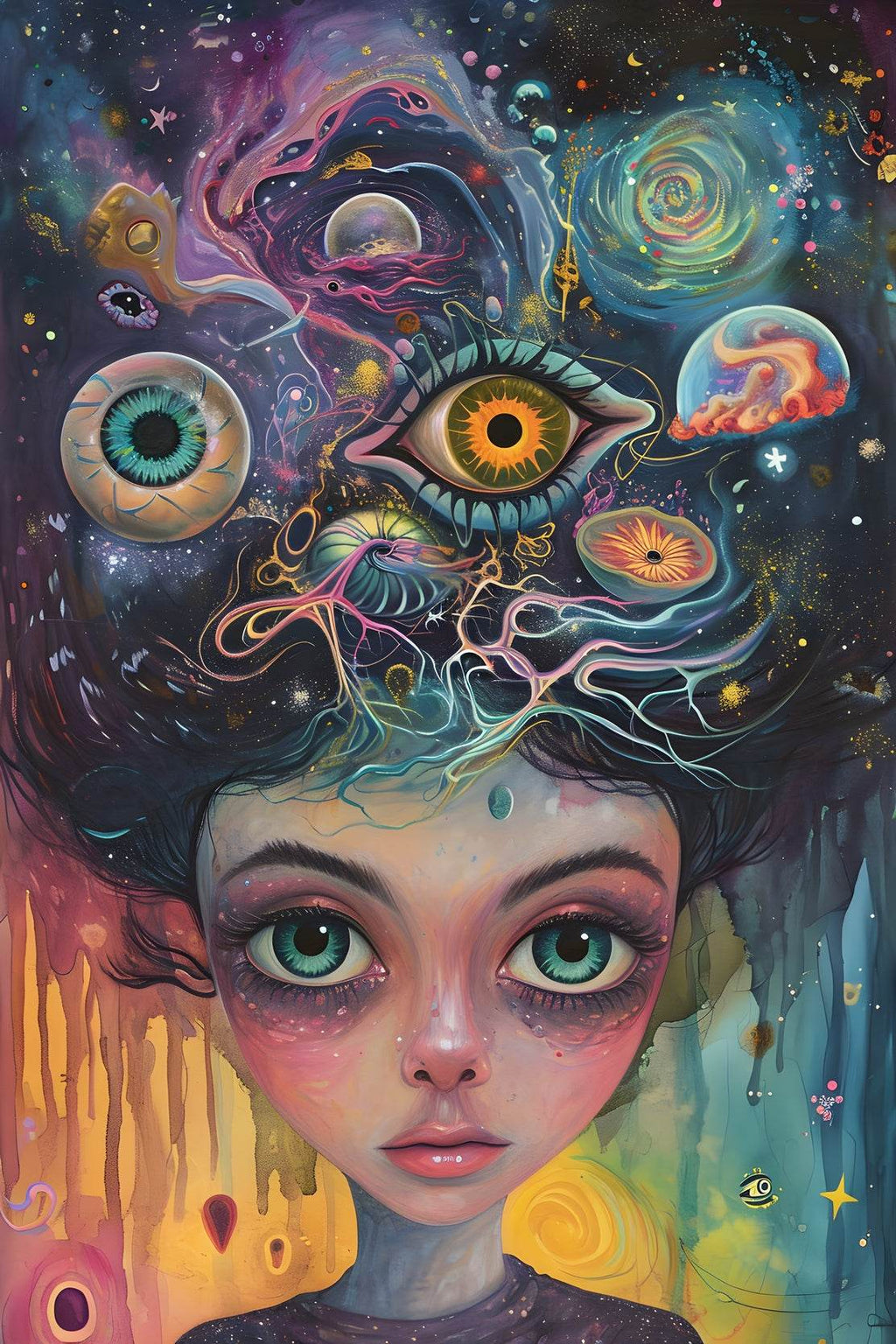 Head Psychedelic Dream Wall Art - beink online art store