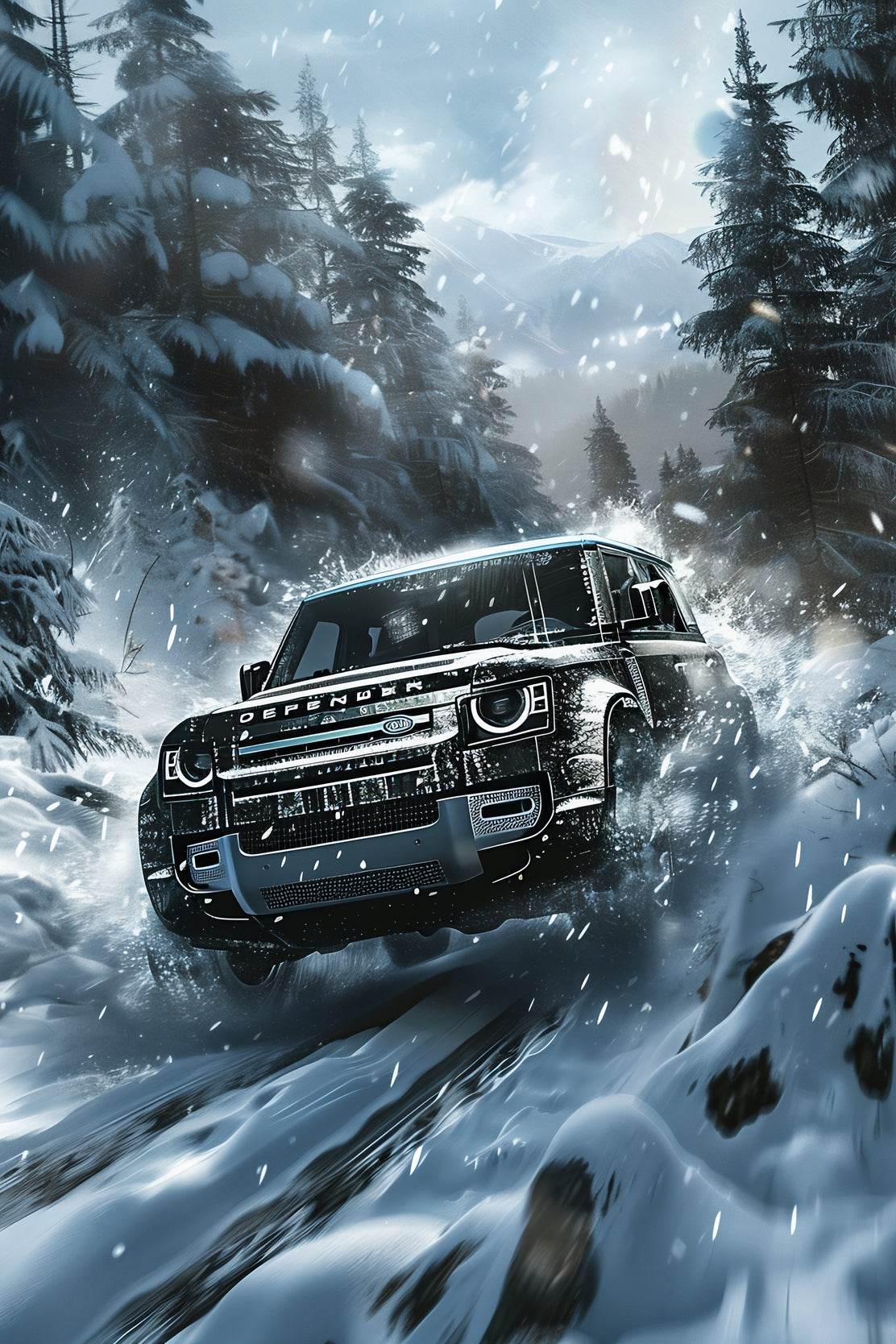 Land Rover Defender Black Wall Art - beink online art store