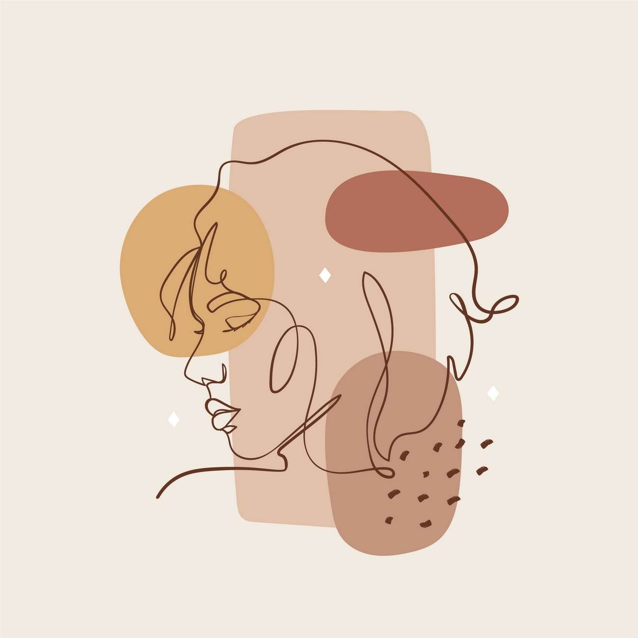 Female Linear Face Wall Art - beink online art store