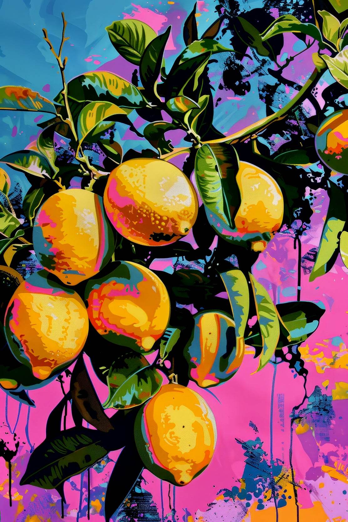 Vibrant Lemon Grove Wall Art - beink online art store