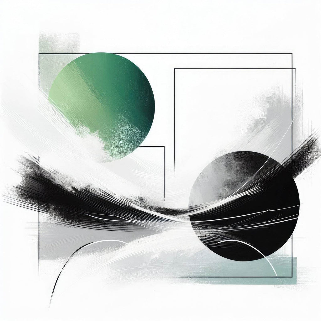Green and Black Symmetry Abstract Wall Art - beink online art store