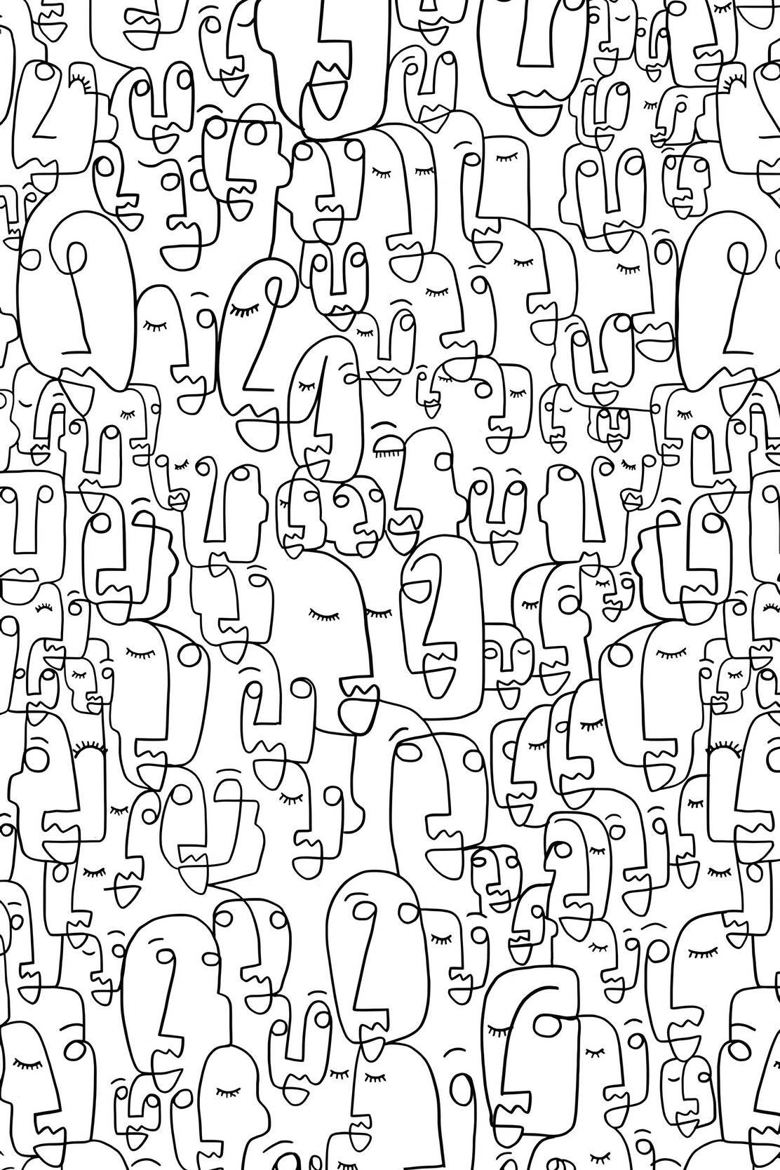 Minimalist Mob - Large Number of Simplified Figures Wall Art - beink online art store