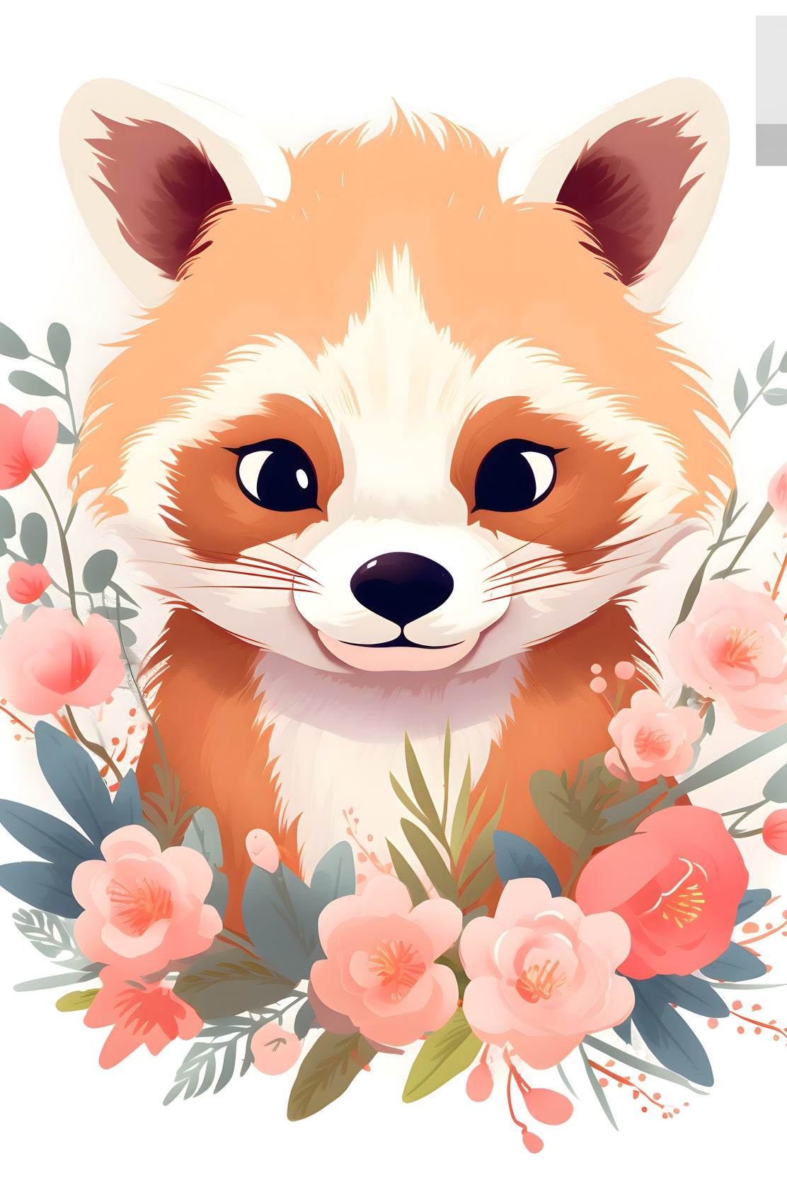Cute Watercolor Red Panda Wall Art - beink online art store