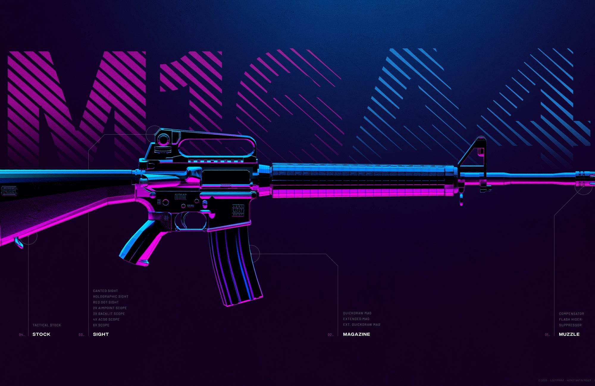 Custom M16 Gaming Wall Art - beink online art store