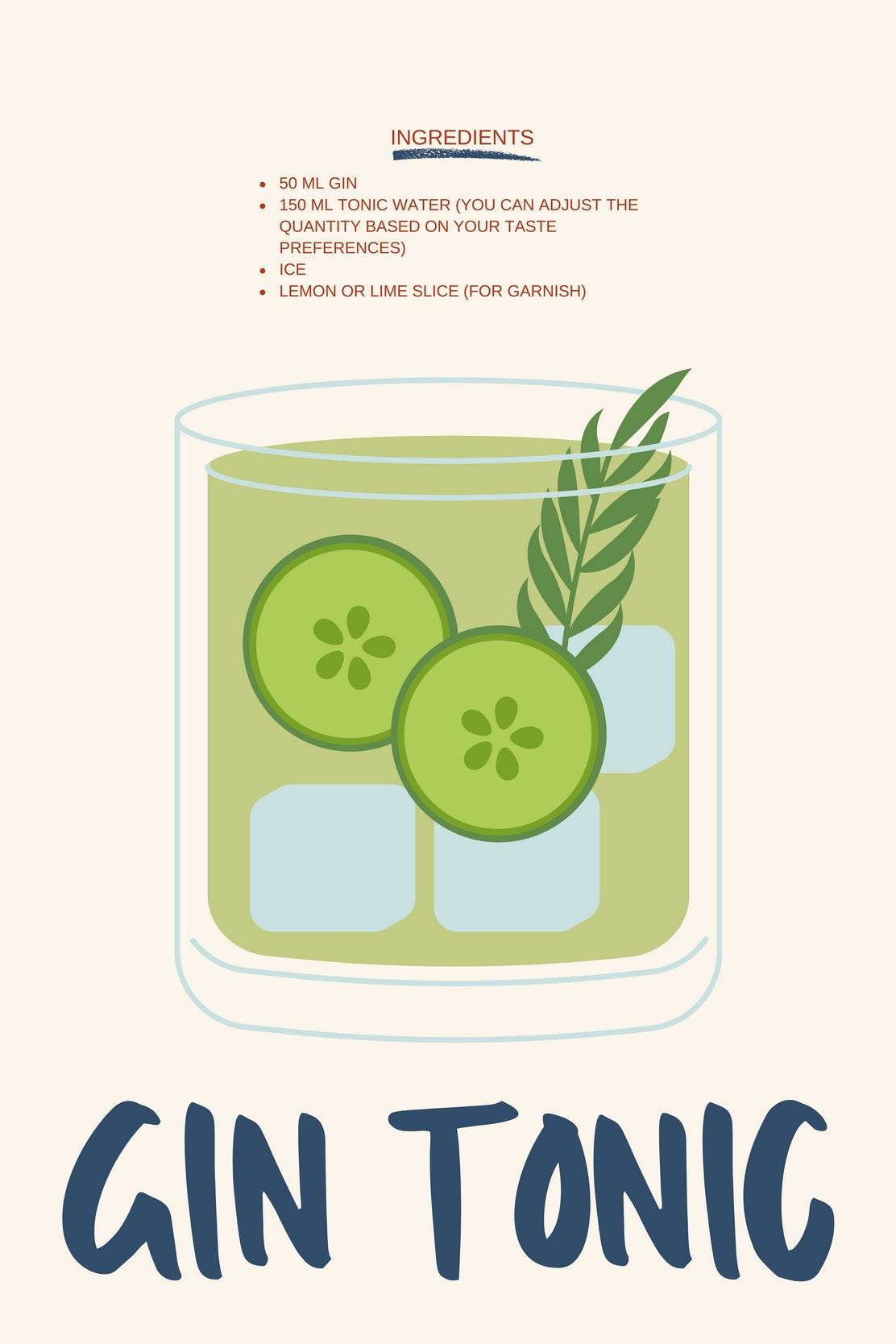 Gin and Tonic Cocktail Wall Art - beink online art store