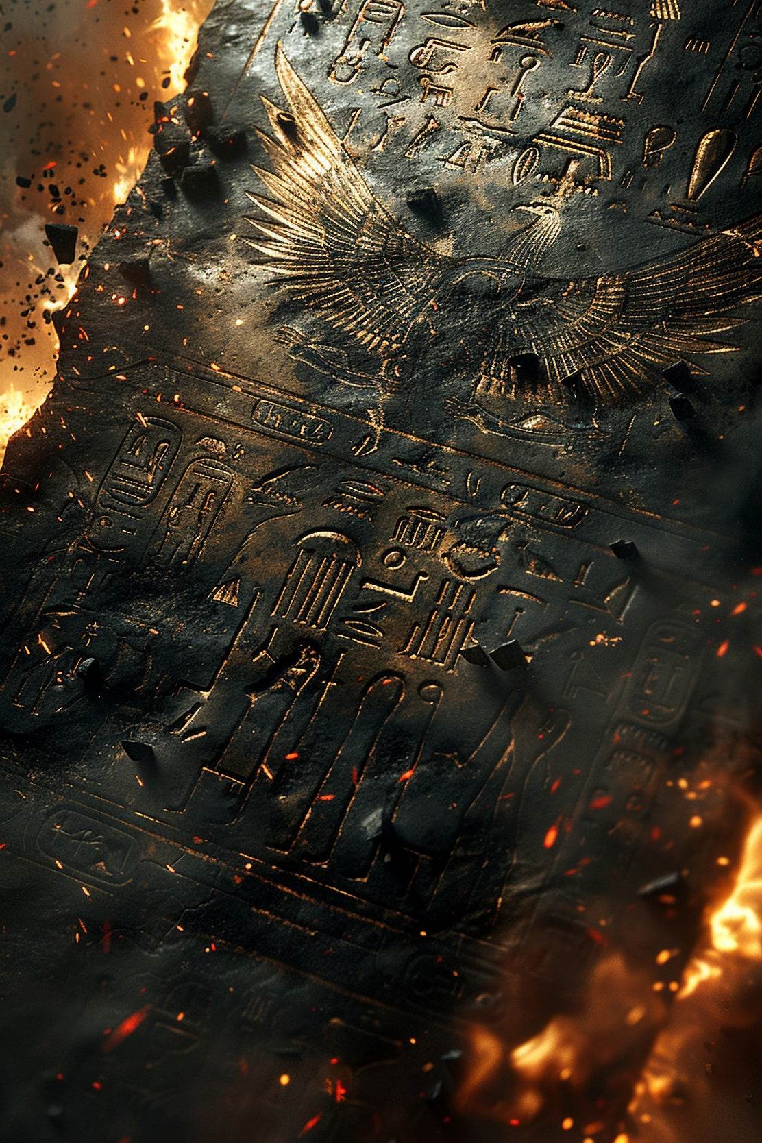 Ancient Tablet on Fire Wall Art - beink online art store