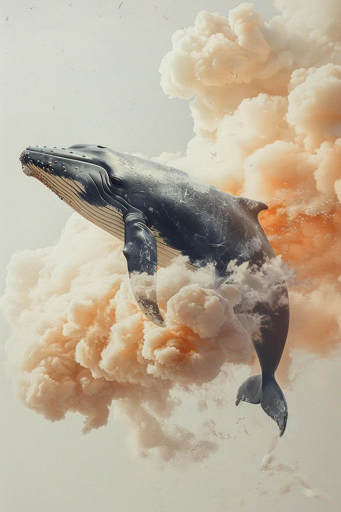 Fantasy Whale in the Sky Animal Wall Art - beink online art store