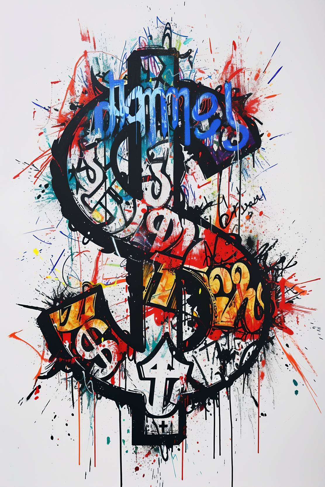 Dollar Sign Graffiti Street Wall Art - beink online art store