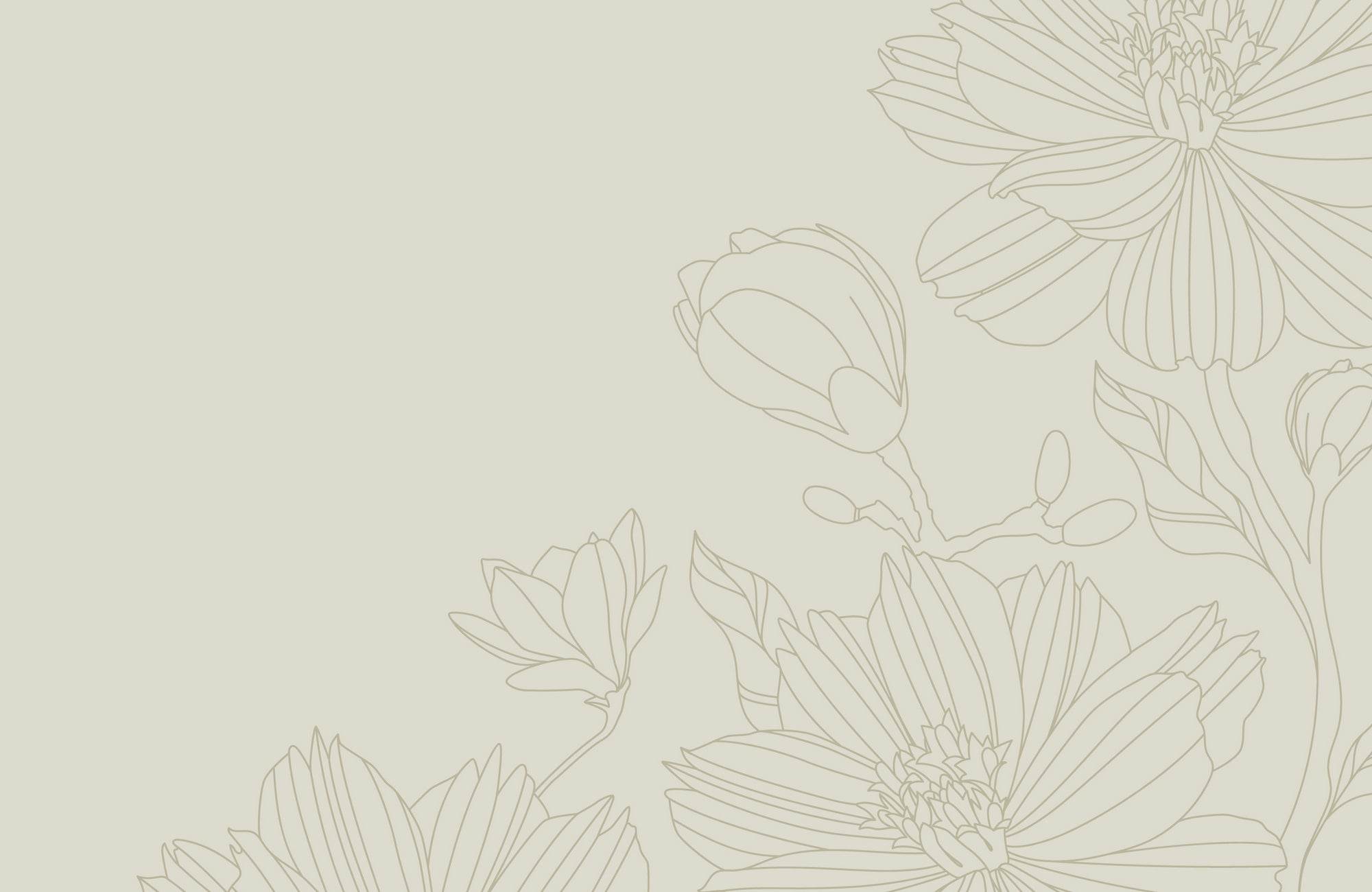 Golden Flower Pattern Line Art - beink online art store