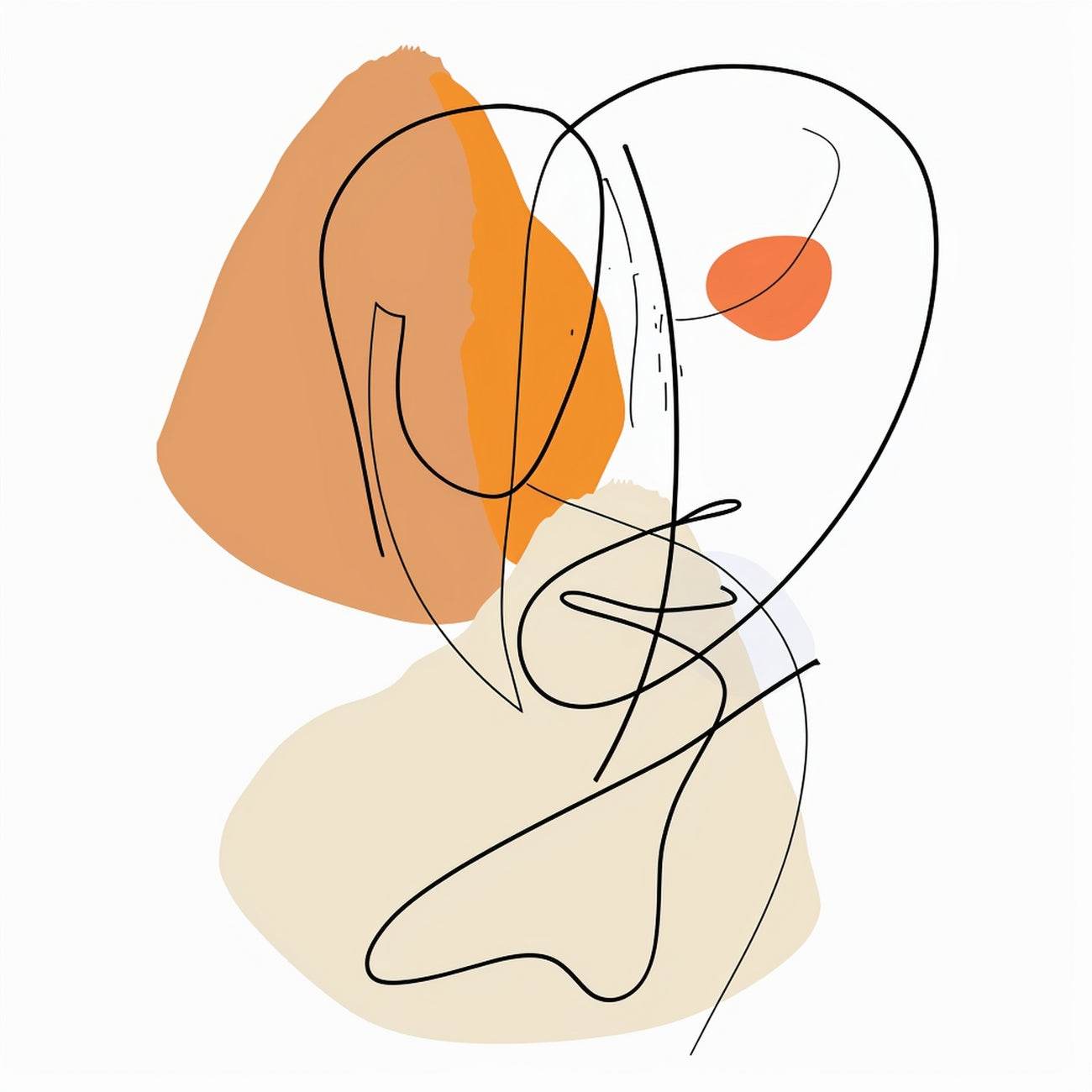 Minimalist Line Art With Color - beink online art store