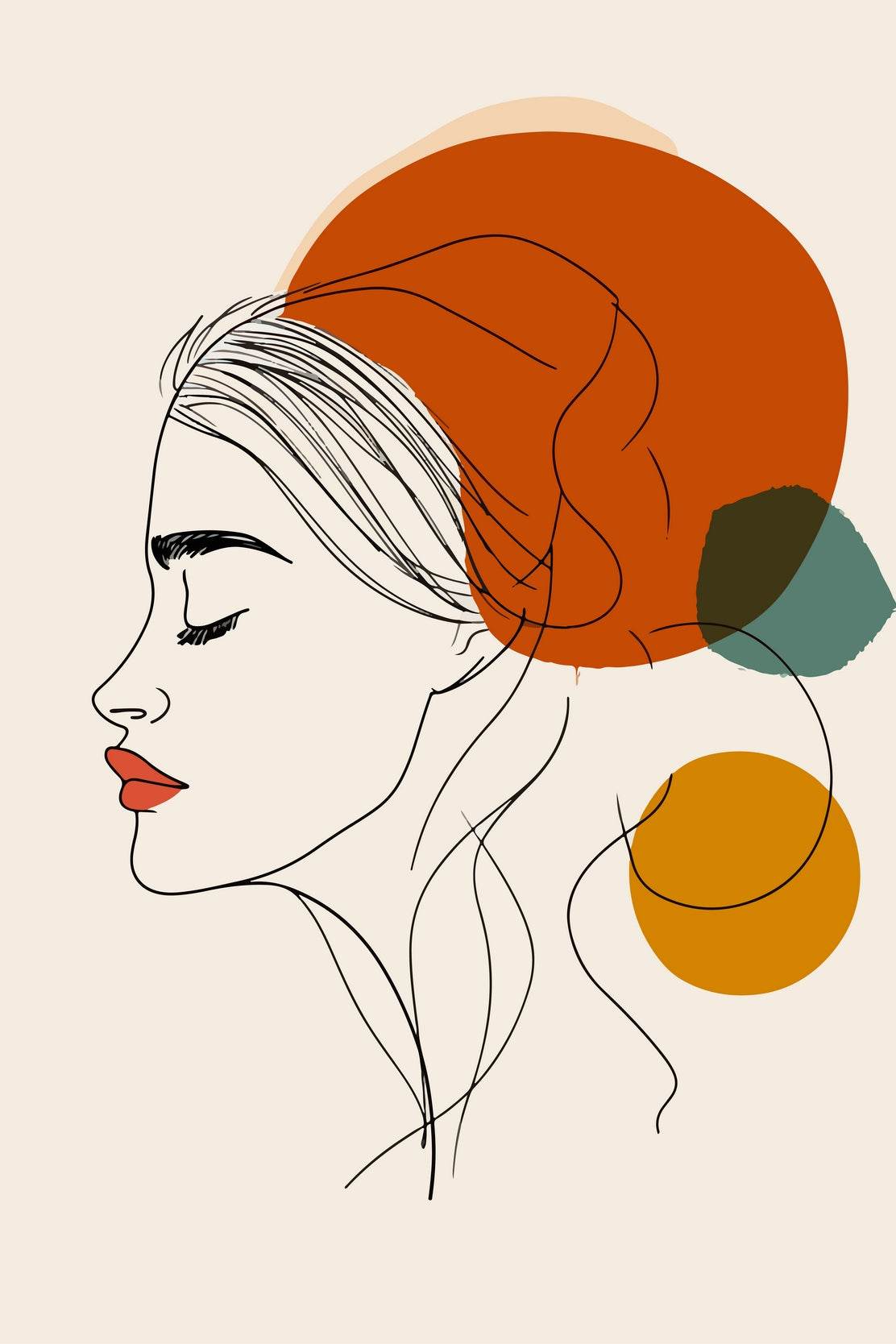 Woman With Colored Hair Wall Art - beink online art store
