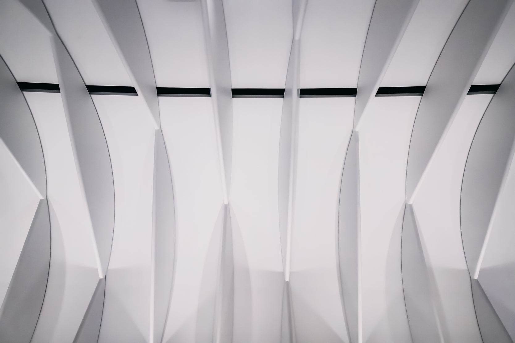 Geometric White Waves Wall Art - beink online art store