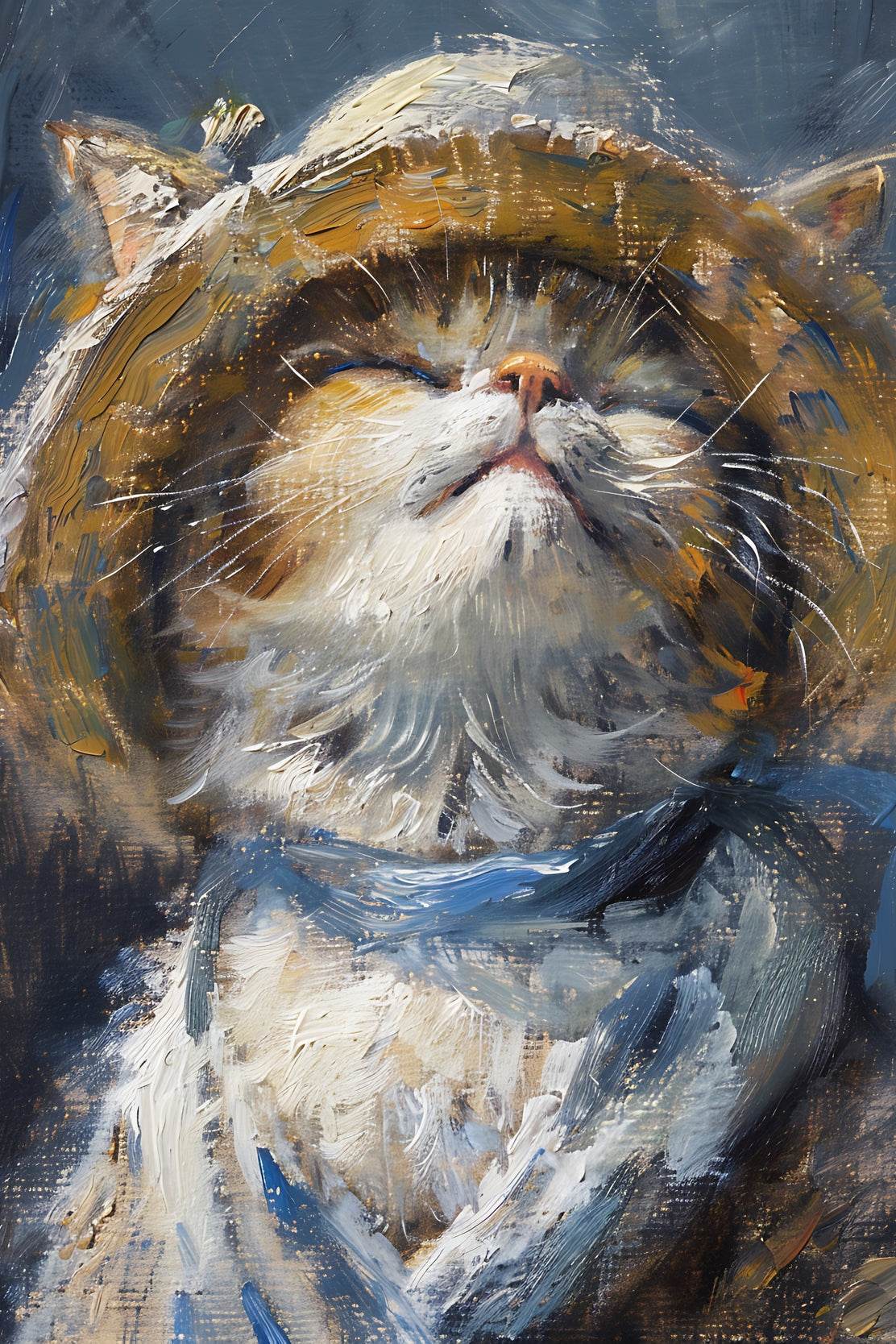 Hand Painted Portrait of Persian Cat Wall Art - beink online art store