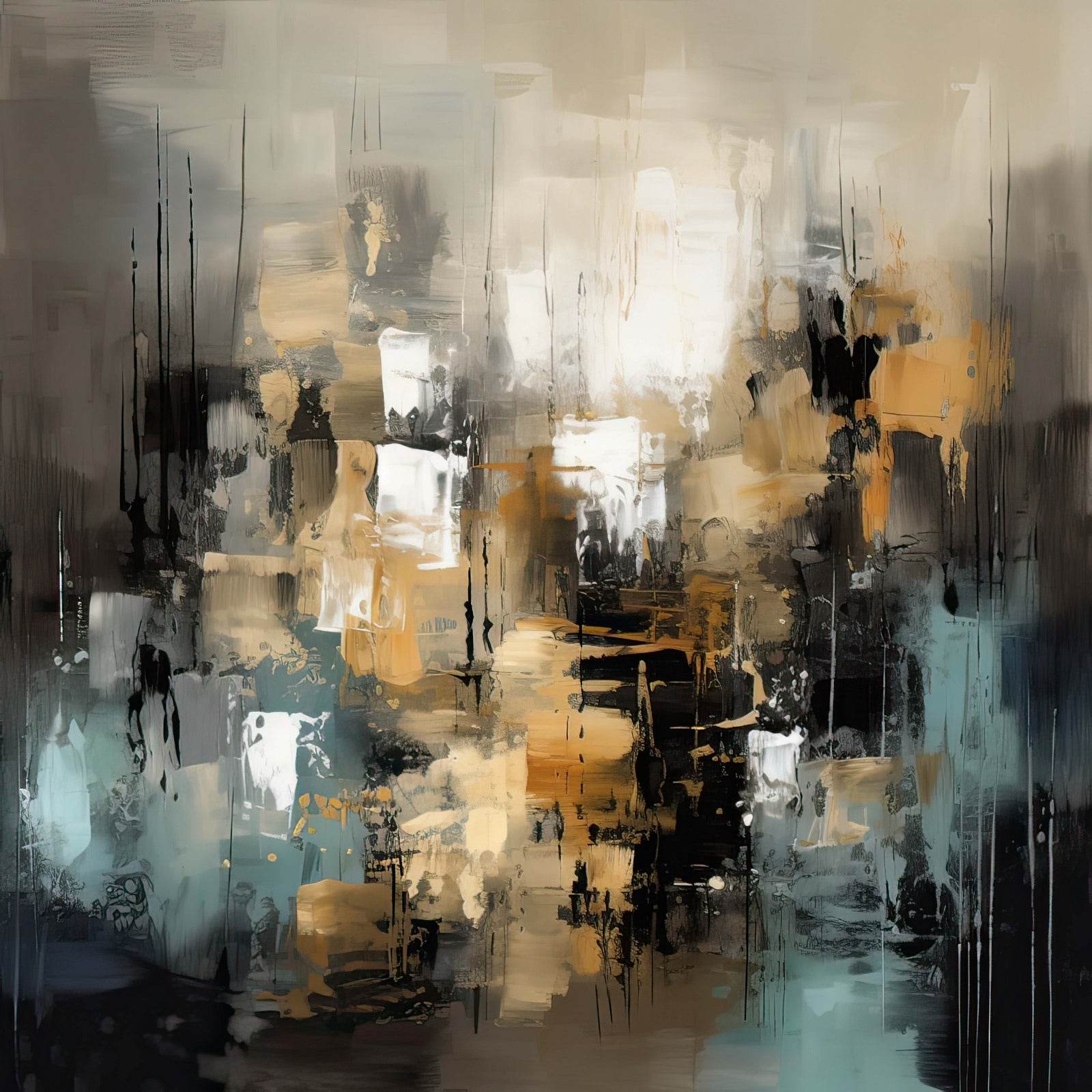Painting of a Street Cross Abstract Wall Art - beink online art store
