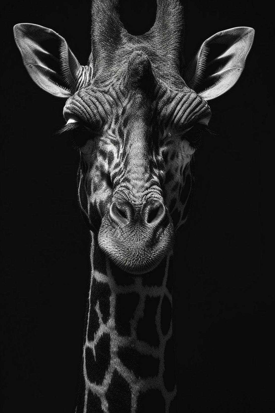 Northern Giraffe Black & White Wall Art - beink online art store
