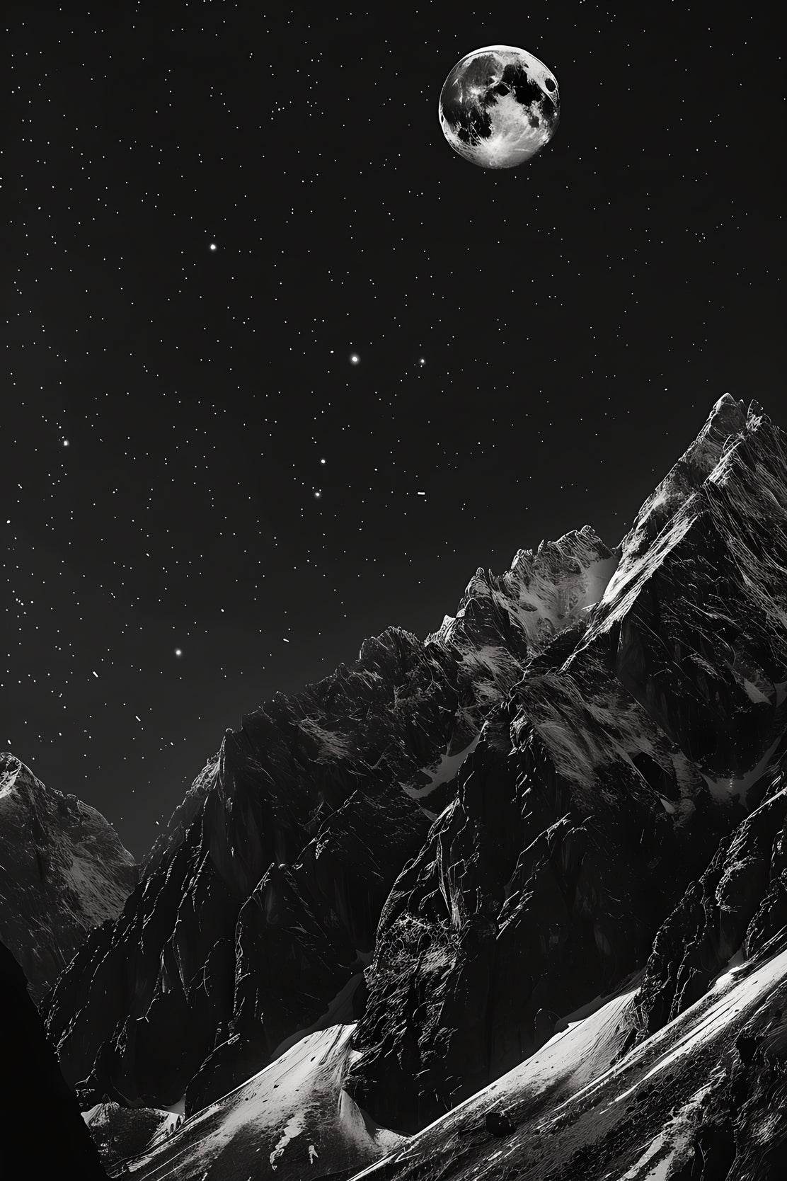 Stunning Mountain Nightview Modern Wall Art - beink online art store