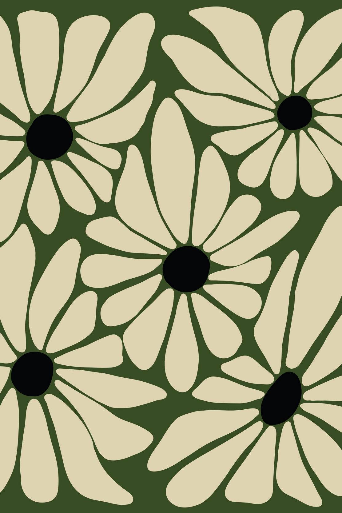 Abstract Floral Art Stylized Daisies ArtWork - beink online art store