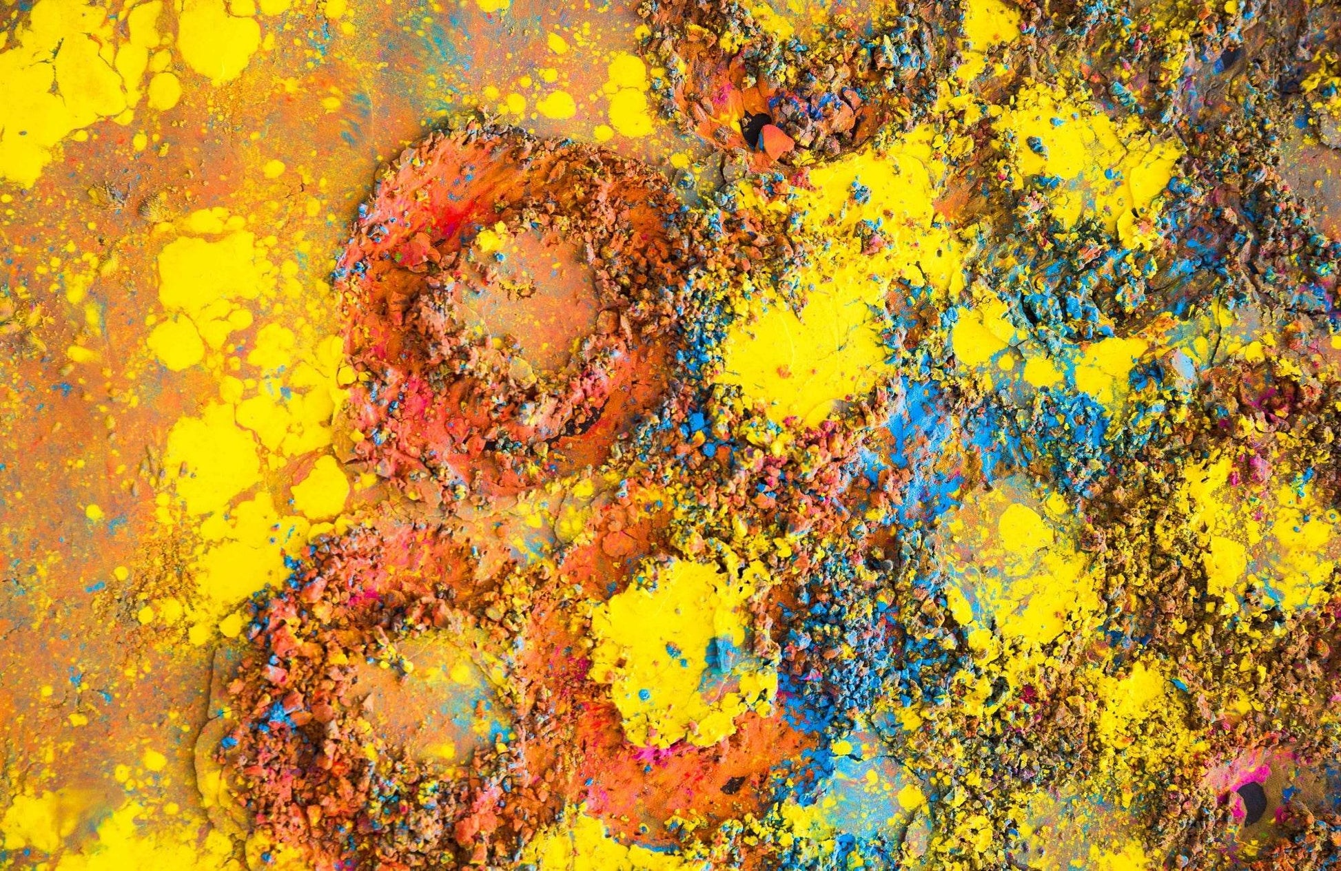 Round Prints on Painted Surface Abstract Wall Art - beink online art store