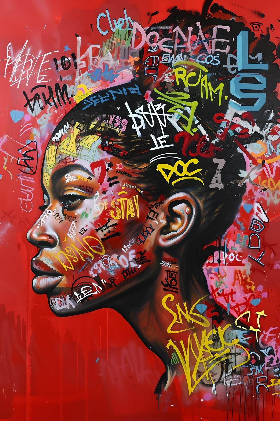 Urban Graffiti Portrait Street Style Wall Art - beink online art store