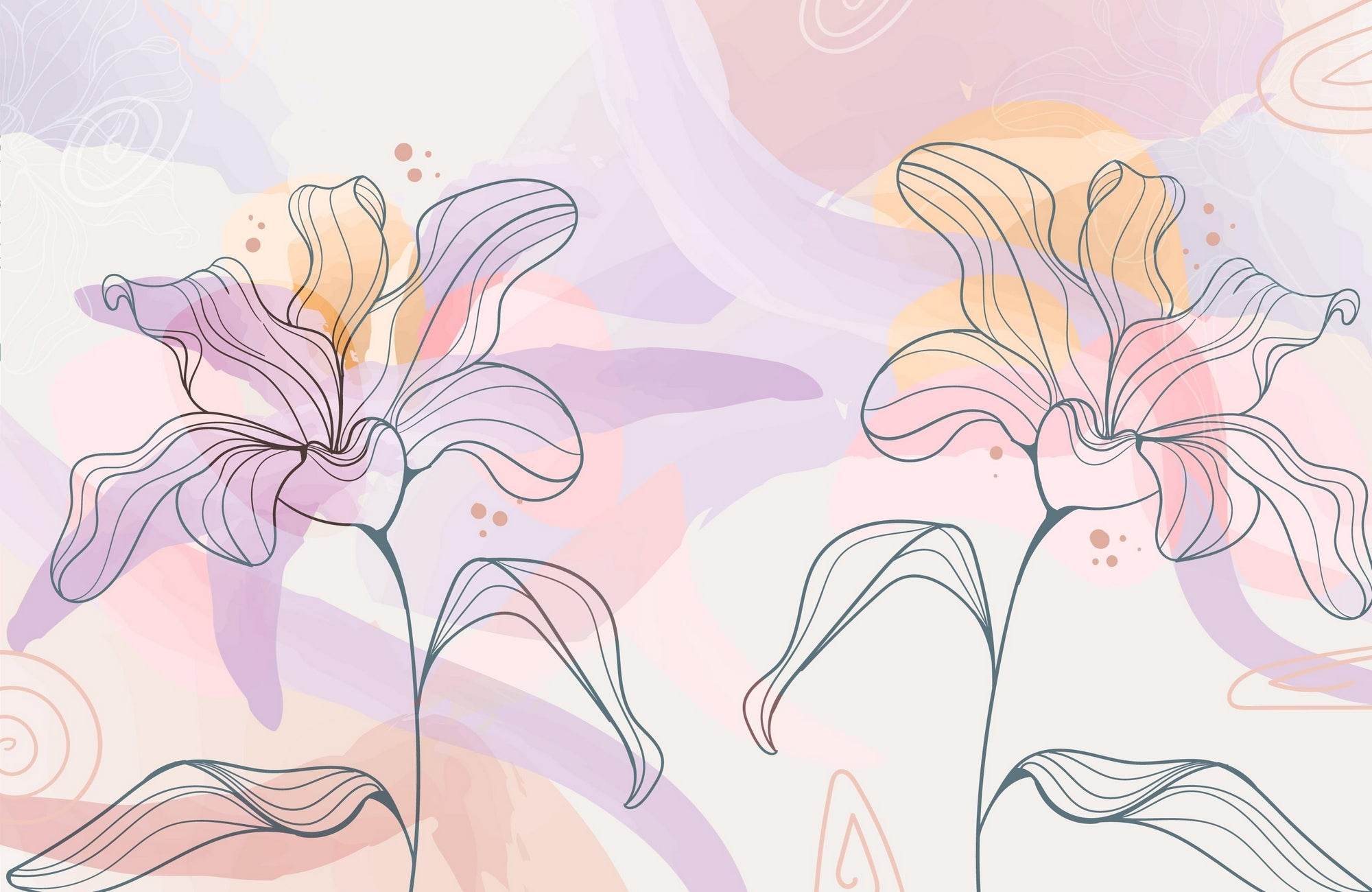 Linear Alstroemeria Flower Wall Art - beink online art store